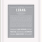 Luana | Name Art Print
