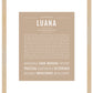 Luana | Name Art Print