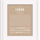 Luana | Name Art Print