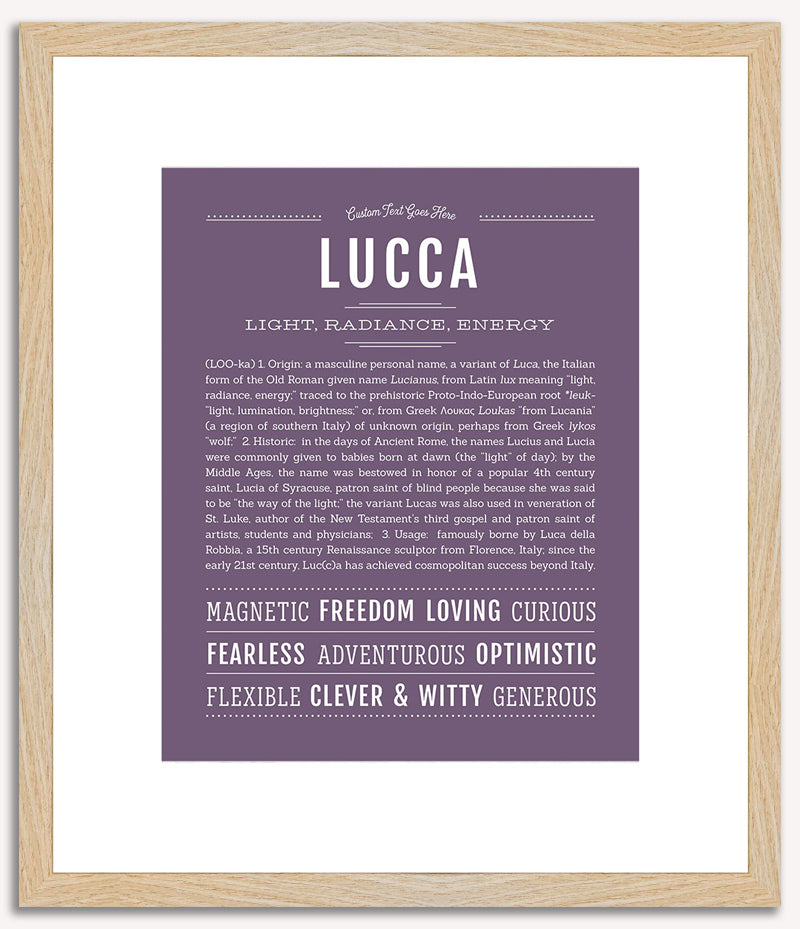 Lucca (male) | Name Art Print