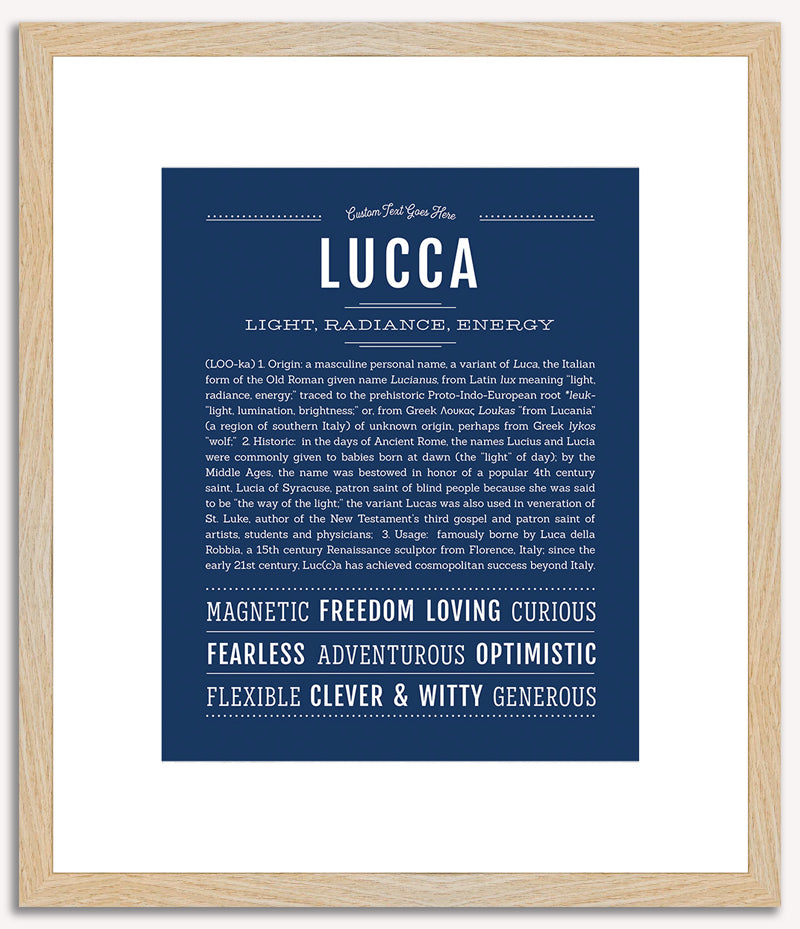 Lucca (male) | Name Art Print