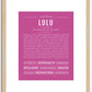 Lulu | Name Art Print