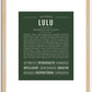 Lulu | Name Art Print