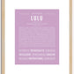 Lulu | Name Art Print