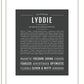Lyddie | Name Art Print