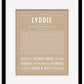 Lyddie | Name Art Print