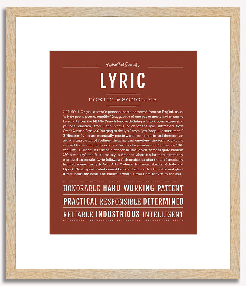 Lyric | Name Art Print