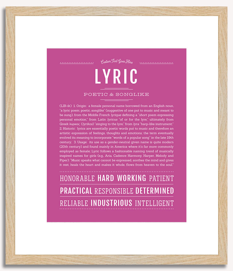 Lyric | Name Art Print