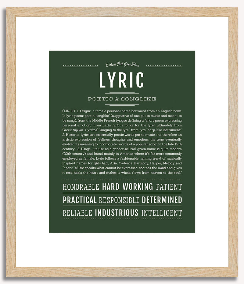 Lyric | Name Art Print