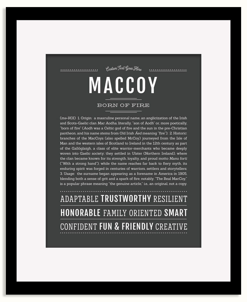 Frame Options | Charcoal Gray | Black Frame, Matted