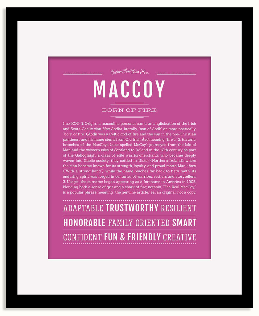 Frame Options | Dark Pink | Black Frame, Matted