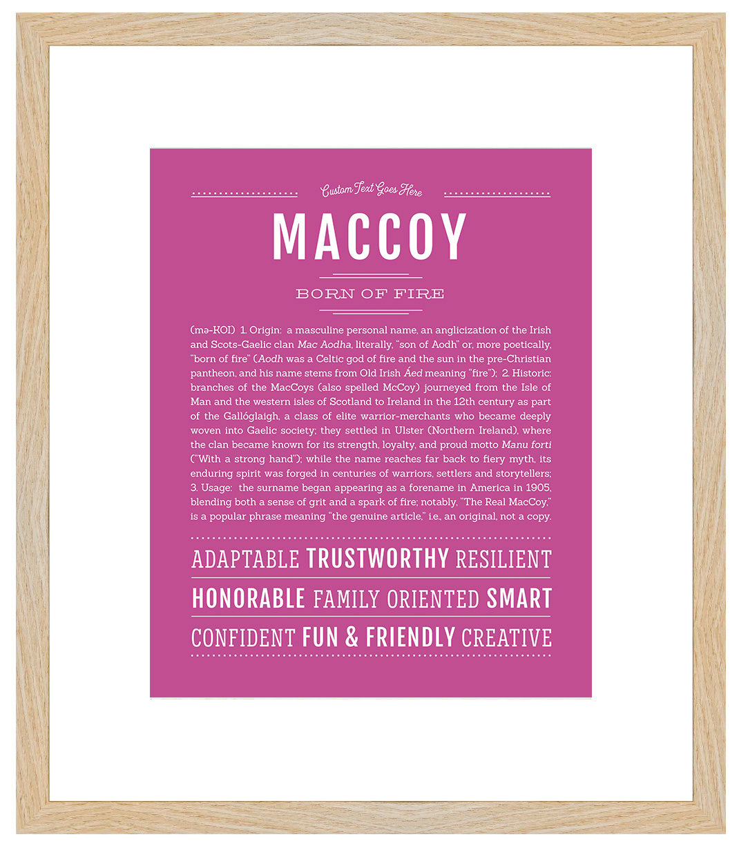 Frame Options | Dark Pink | Maple Frame, Matted