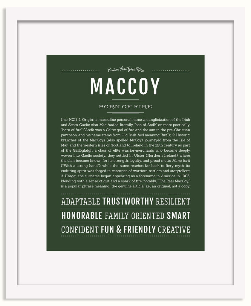 Frame Options | Deep Forest | White Frame, Matted