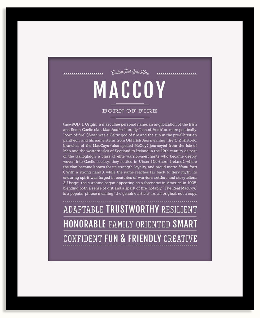 Frame Options | Deep Purple | Black Frame, Matted