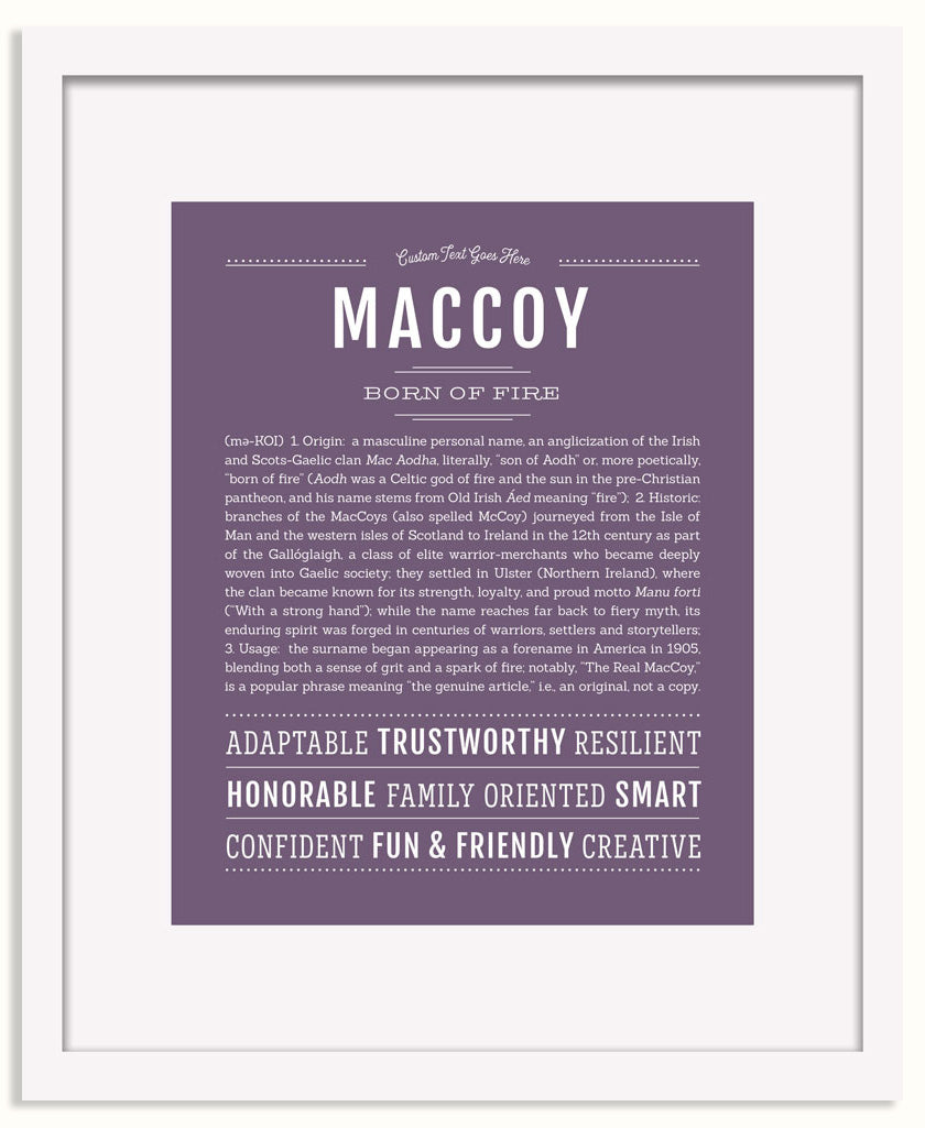 Frame Options | Deep Purple | White Frame, Matted
