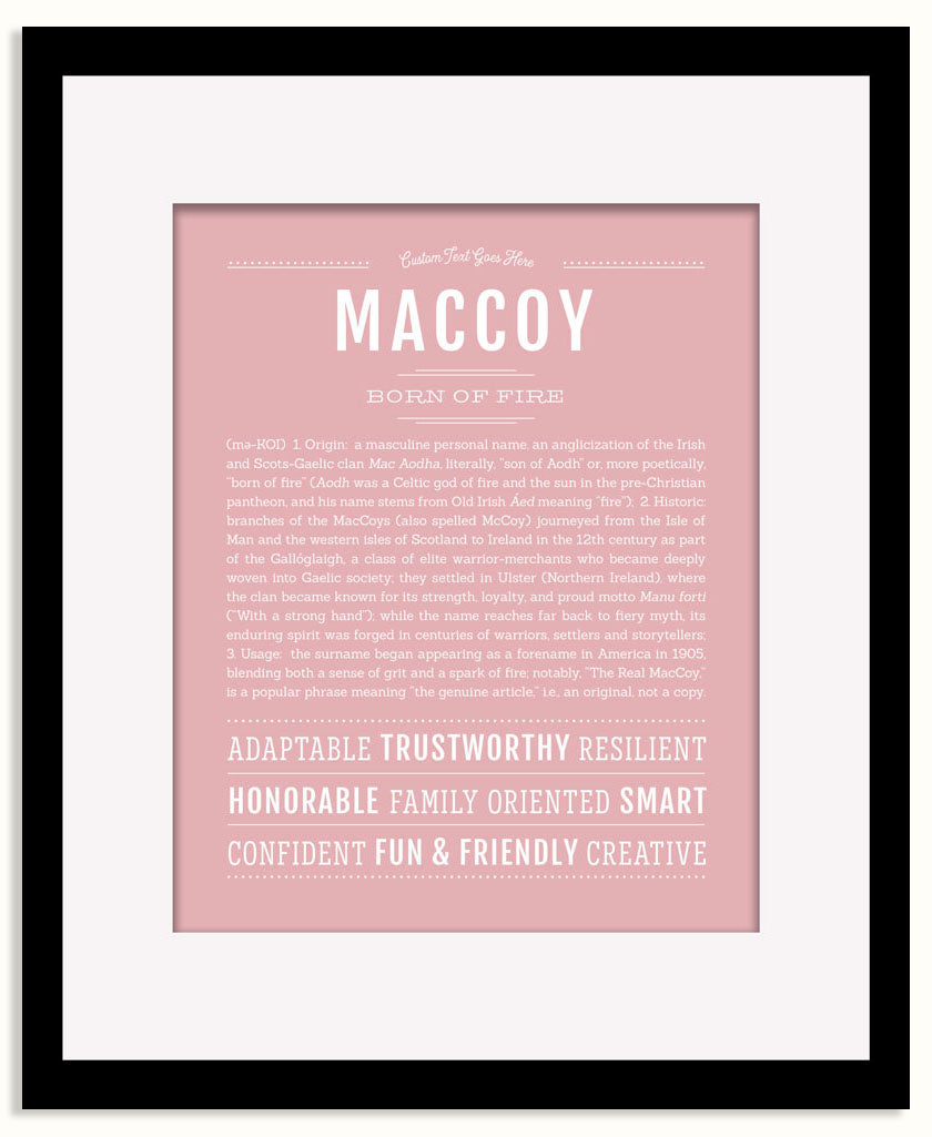 Frame Options | Dusty Rose | Black Frame, Matted