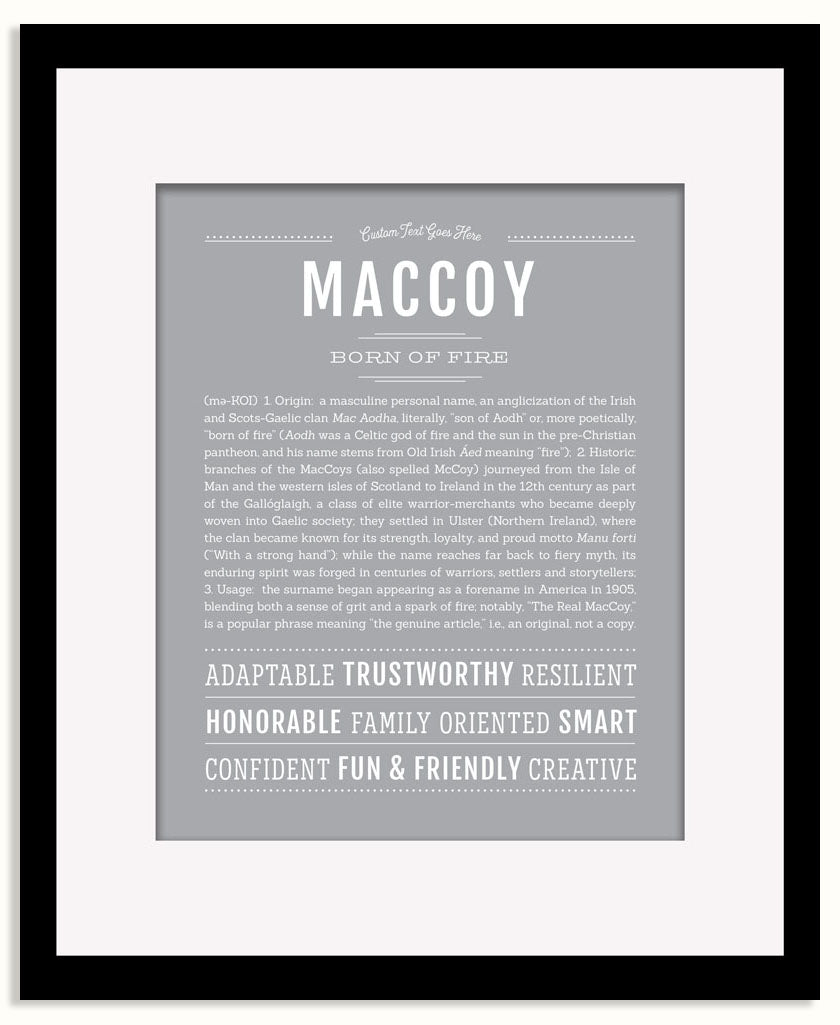 Frame Options | Light Gray | Black Frame, Matted