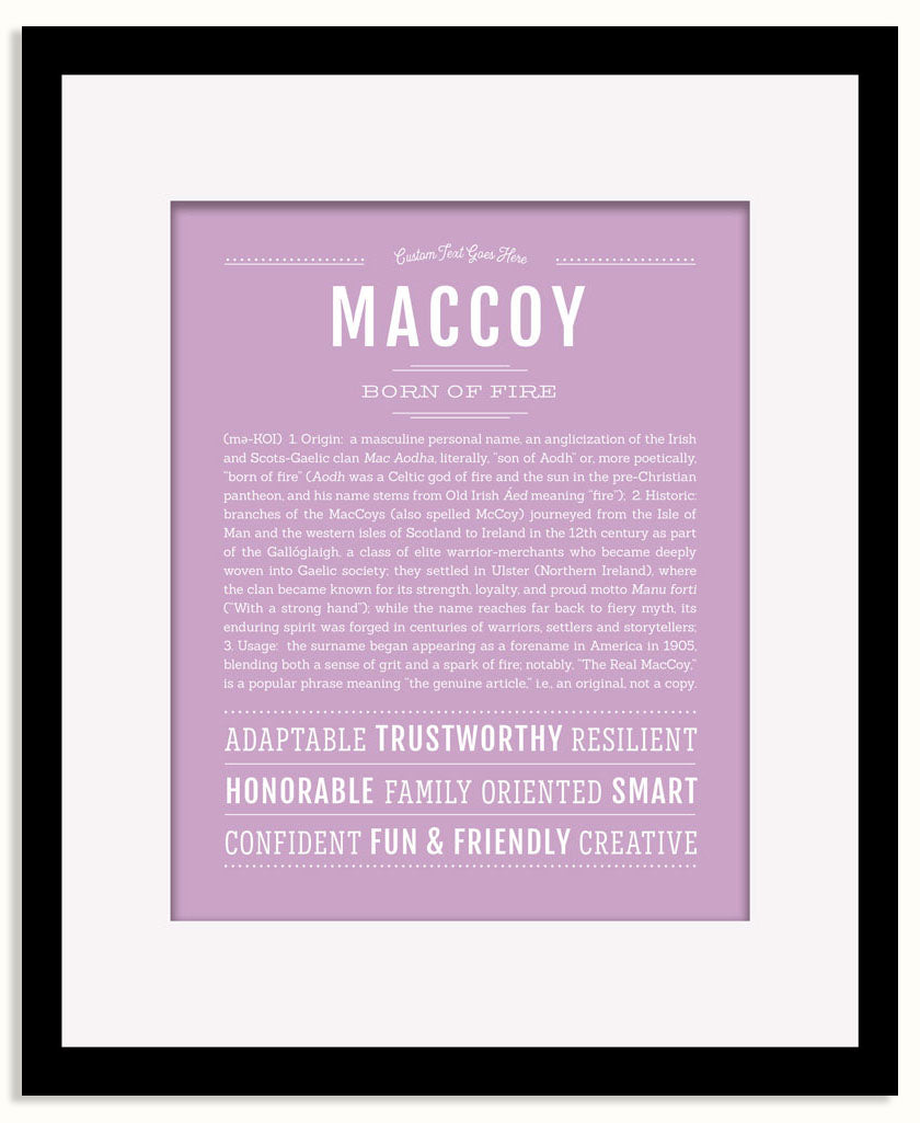 Frame Options | Lilac | Black Frame, Matted