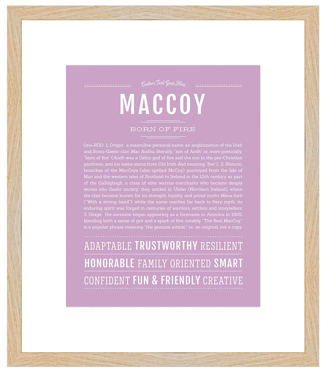 Frame Options | Lilac | Maple Frame, Matted