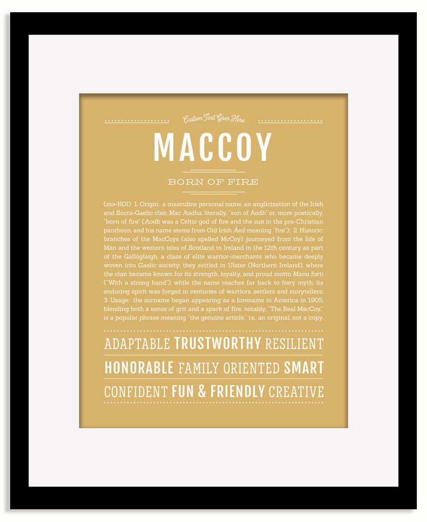 Frame Options | Matte Gold | Black Frame, Matted