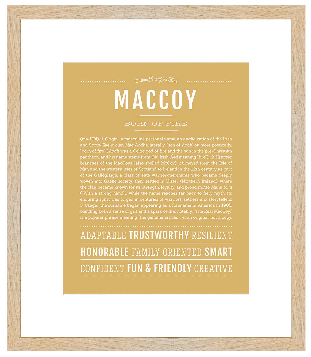 Frame Options | Matte Gold | Maple Frame, Matted