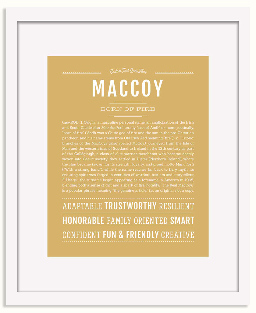 Frame Options | Matte Gold | White Frame, Matted