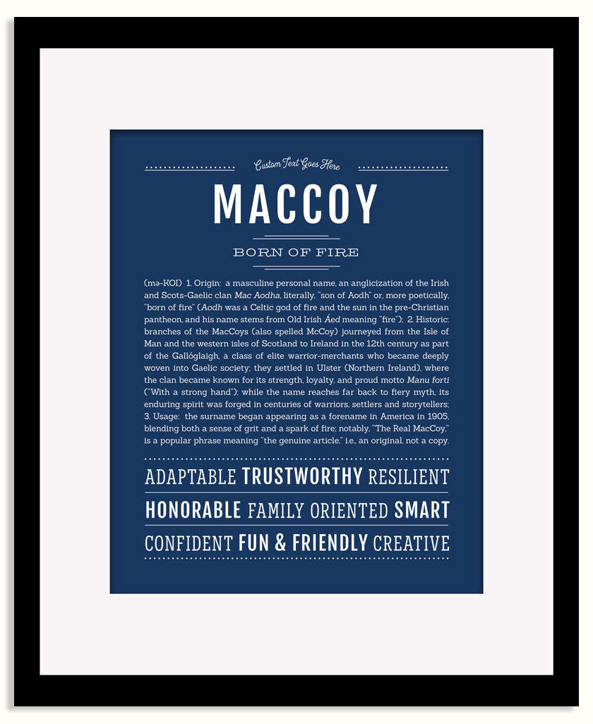 Frame Options | Midnight Blue | Black Frame, Matted