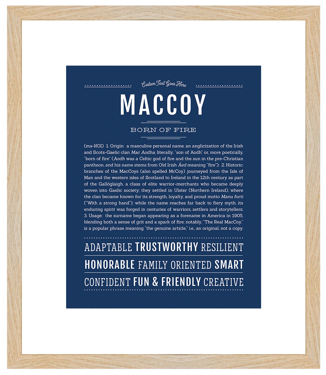 Frame Options | Midnight Blue | Maple Frame, Matted