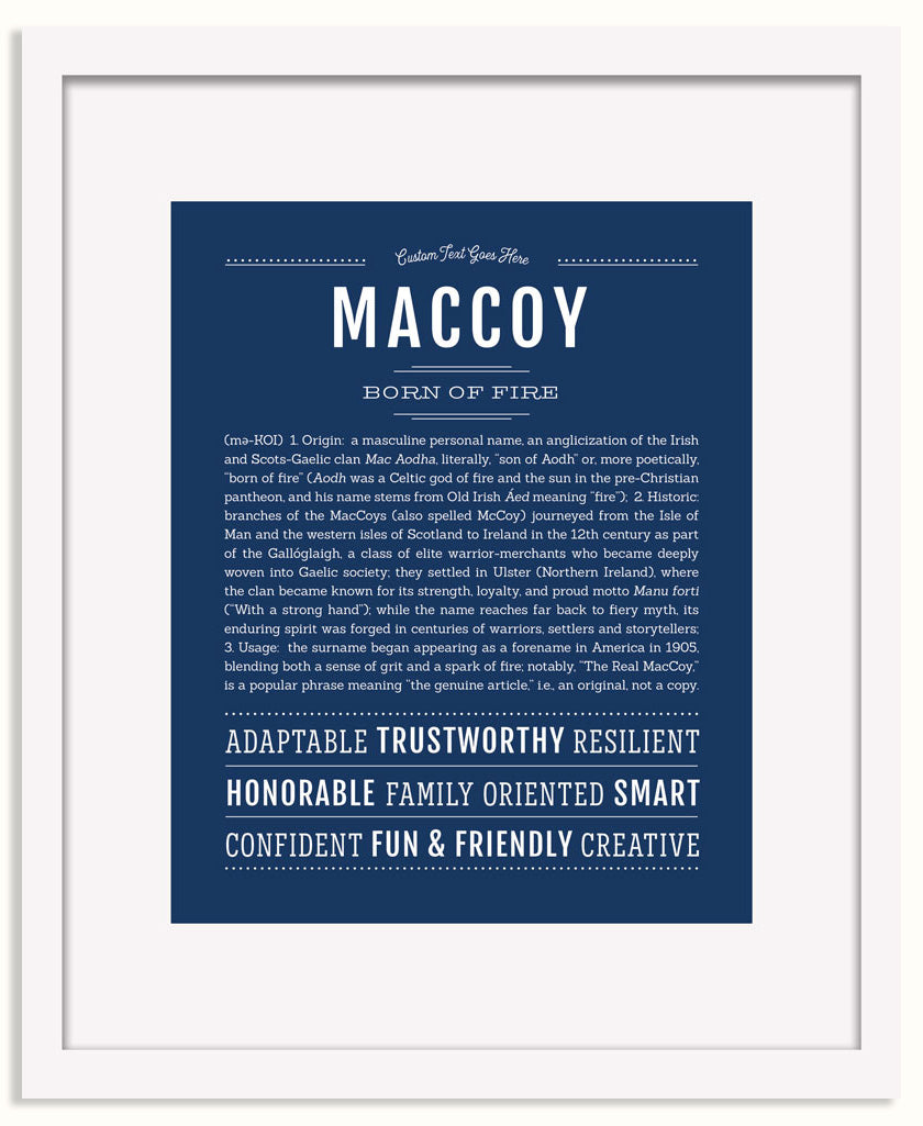 Frame Options | Midnight Blue | White Frame, Matted
