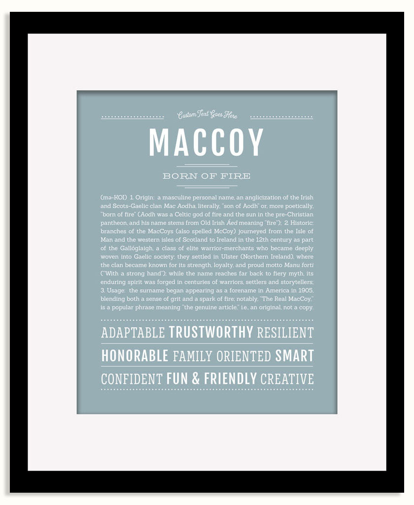 Frame Options | Powder Blue | Black Frame, Matted