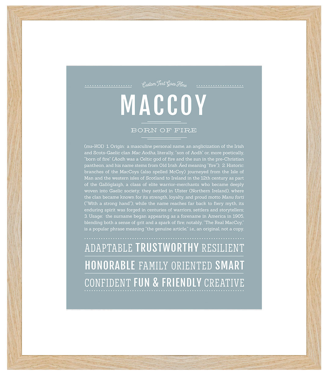 Frame Options | Powder Blue | Maple Frame, Matted