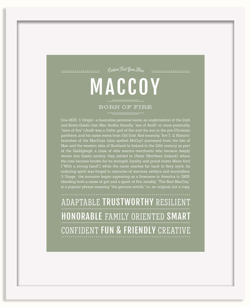 Frame Options | Sage | White Frame, Matted