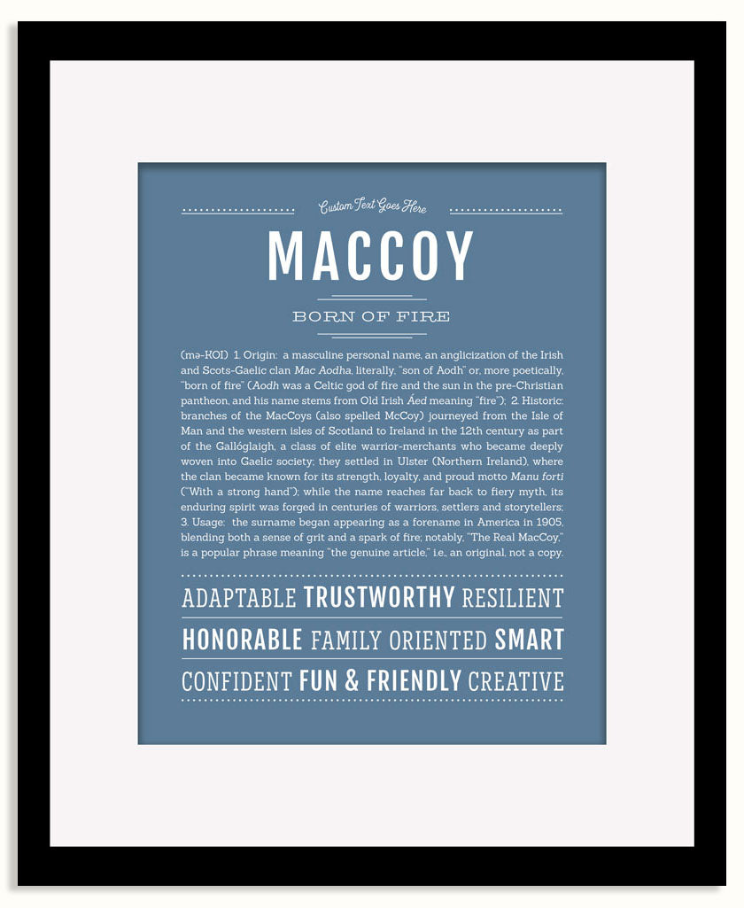 Frame Options | Steele Blue | Black Frame, Matted
