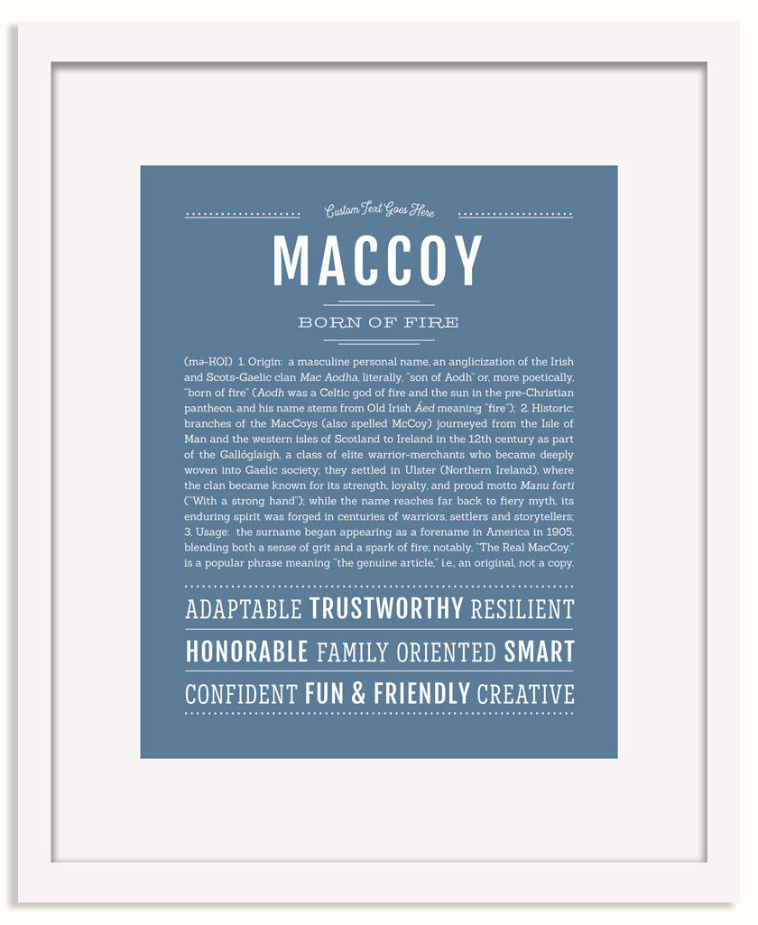 Frame Options | Steele Blue | White Frame, Matted