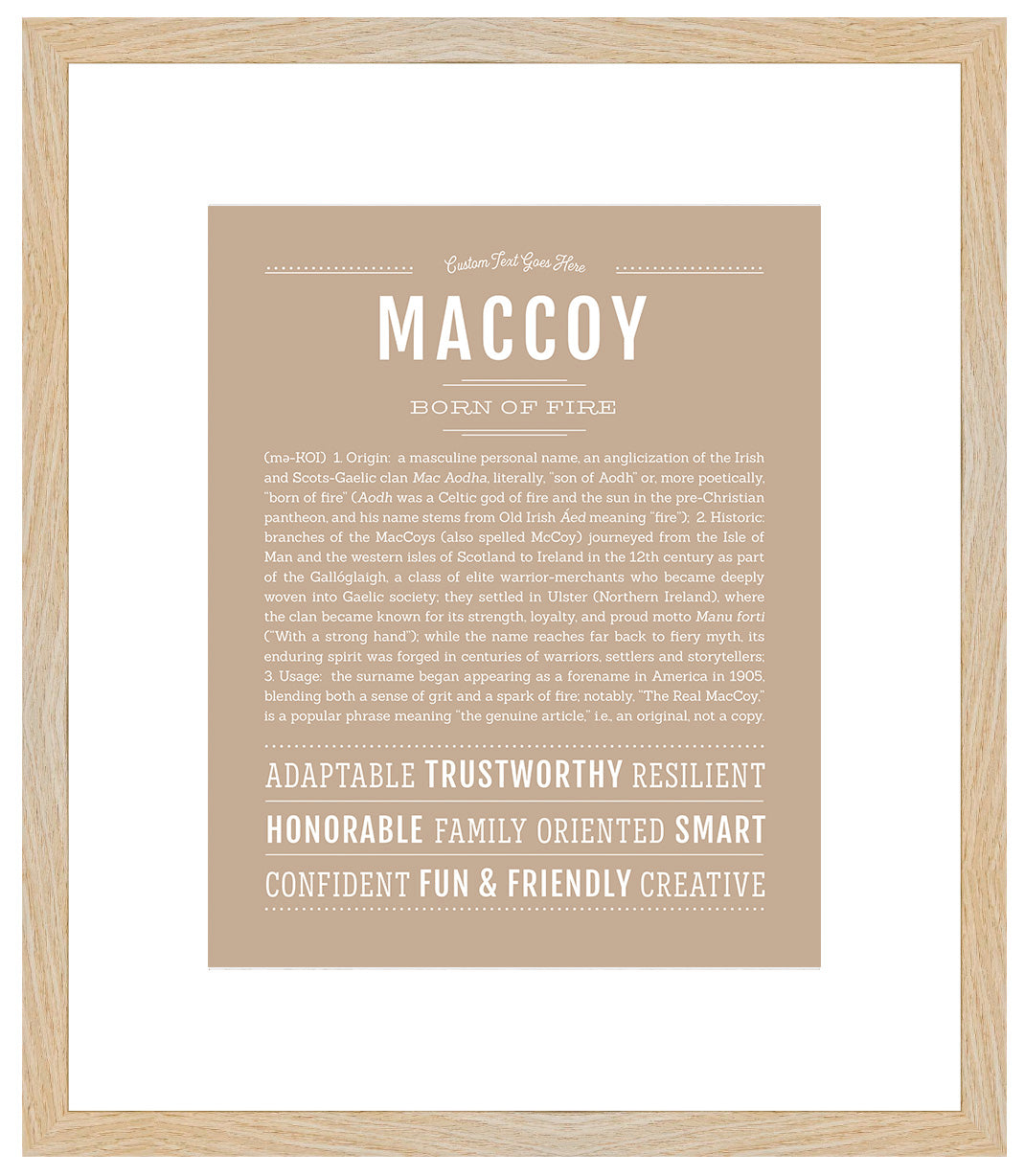 Frame Options | Tan | Maple Frame, Matted