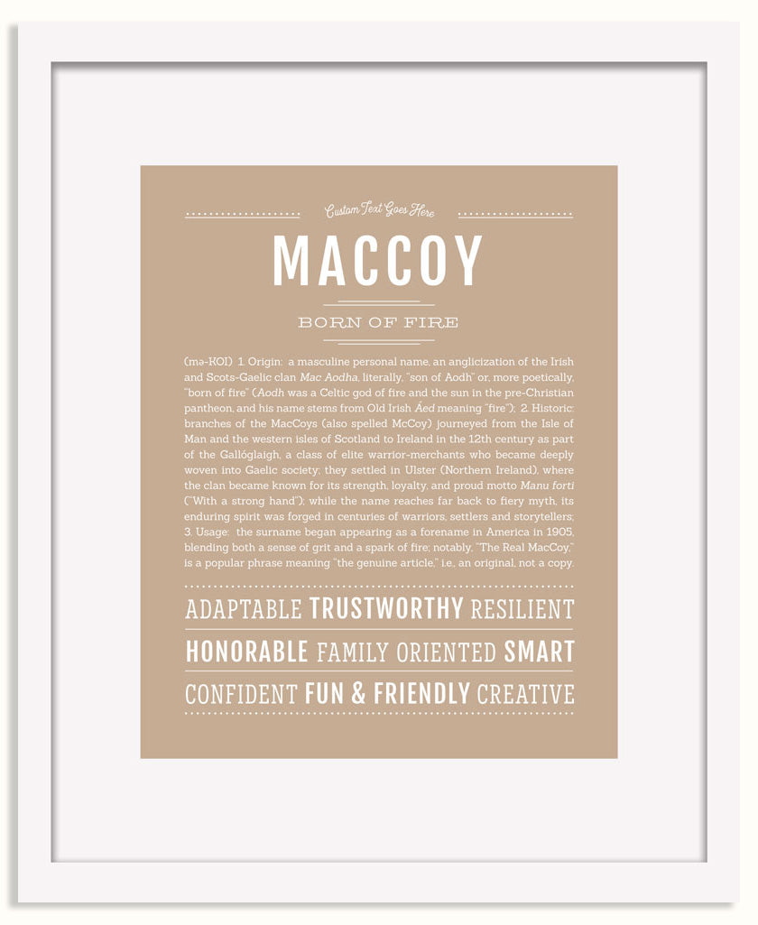 Frame Options | Tan | White Frame, Matted