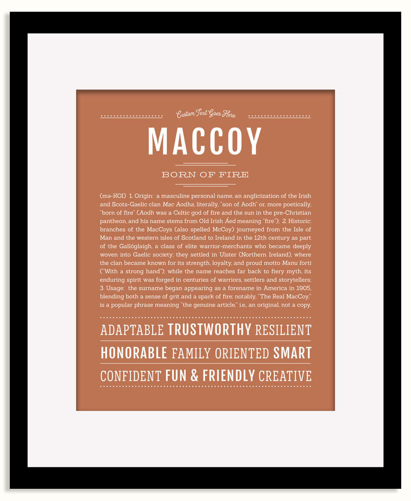 Frame Options | Terra Cotta | Black Frame, Matted
