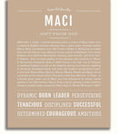 Maci | Name Art Print – Name Stories