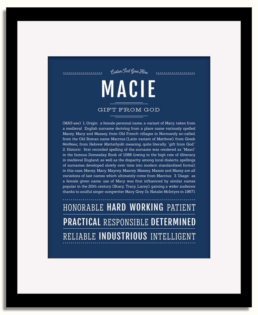 Frame Options | Midnight Blue | Black Frame, Matted