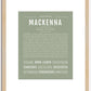 Mackenna | Name Art Print