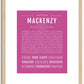 Mackenzy | Name Art Print