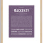 Mackenzy | Name Art Print