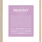 Mackenzy | Name Art Print