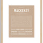 Mackenzy | Name Art Print