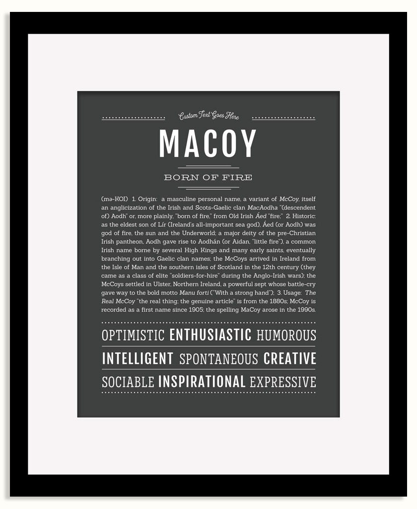 Frame Options | Charcoal Gray | Black Frame, Matted