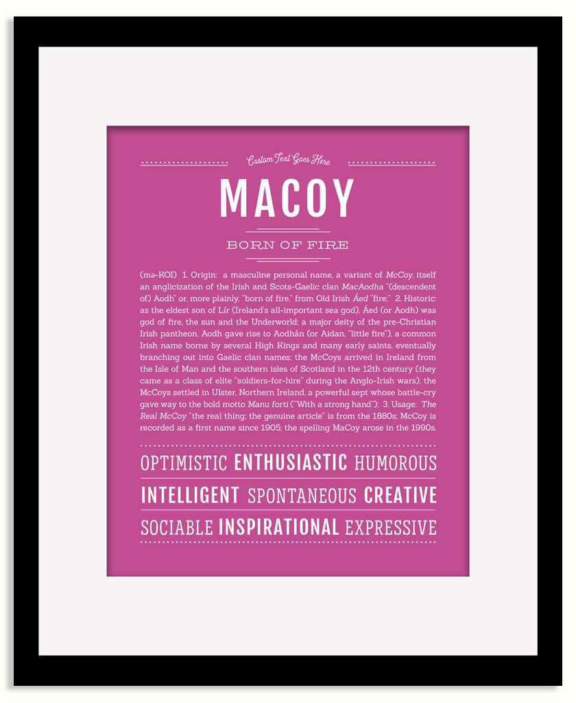 Frame Options | Dark Pink | Black Frame, Matted
