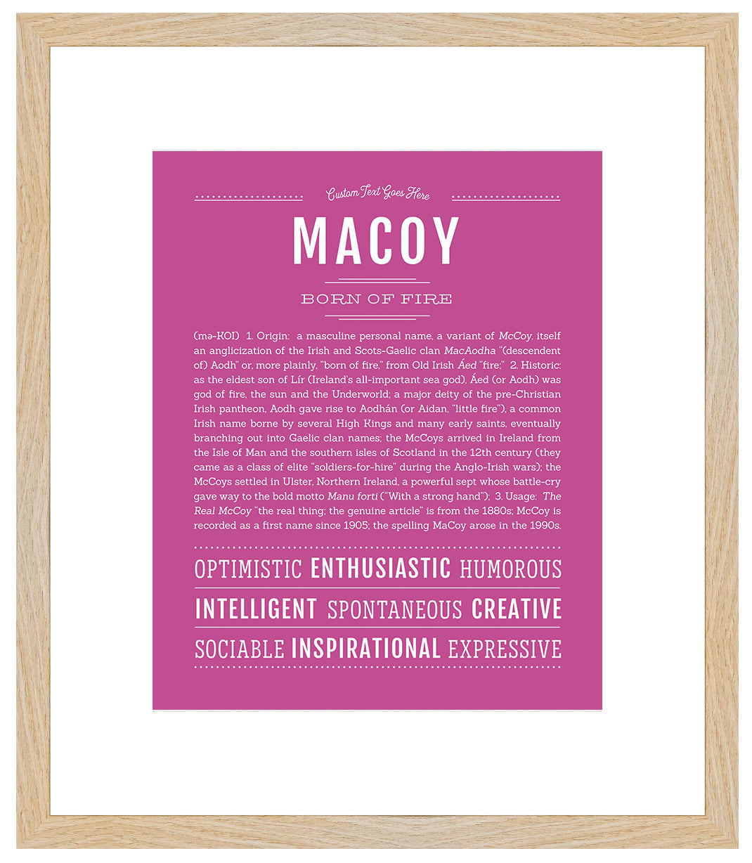 Frame Options | Dark Pink | Maple Frame, Matted
