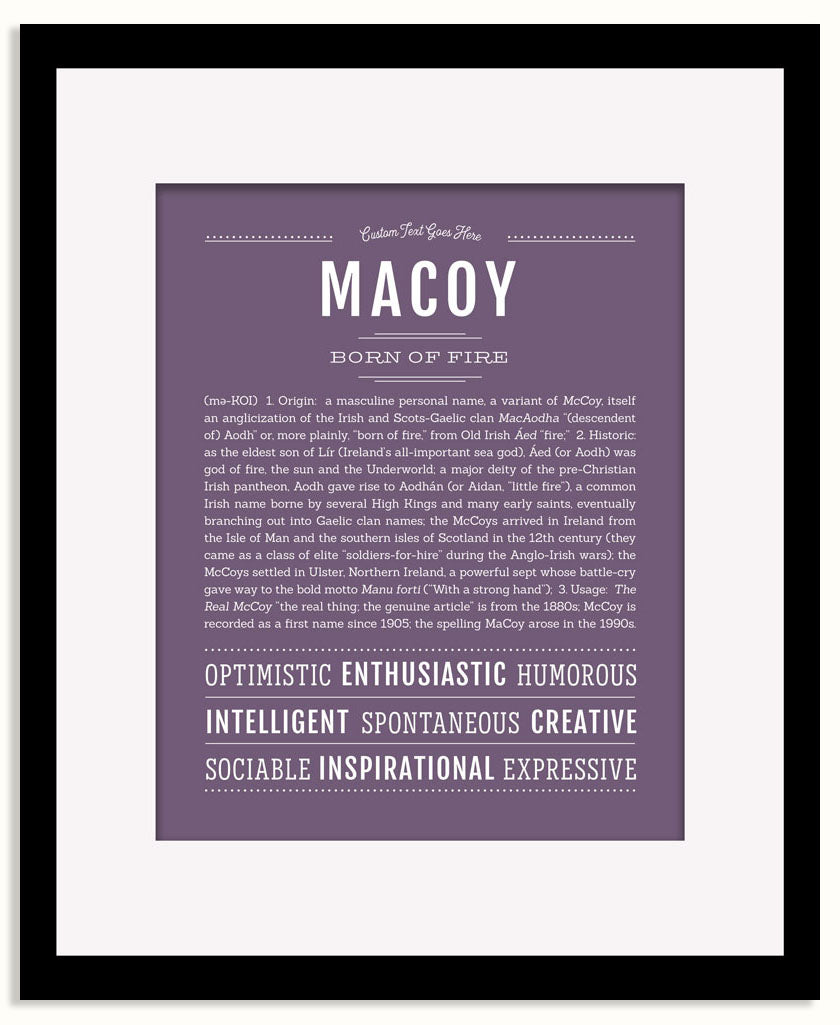 Frame Options | Deep Purple | Black Frame, Matted