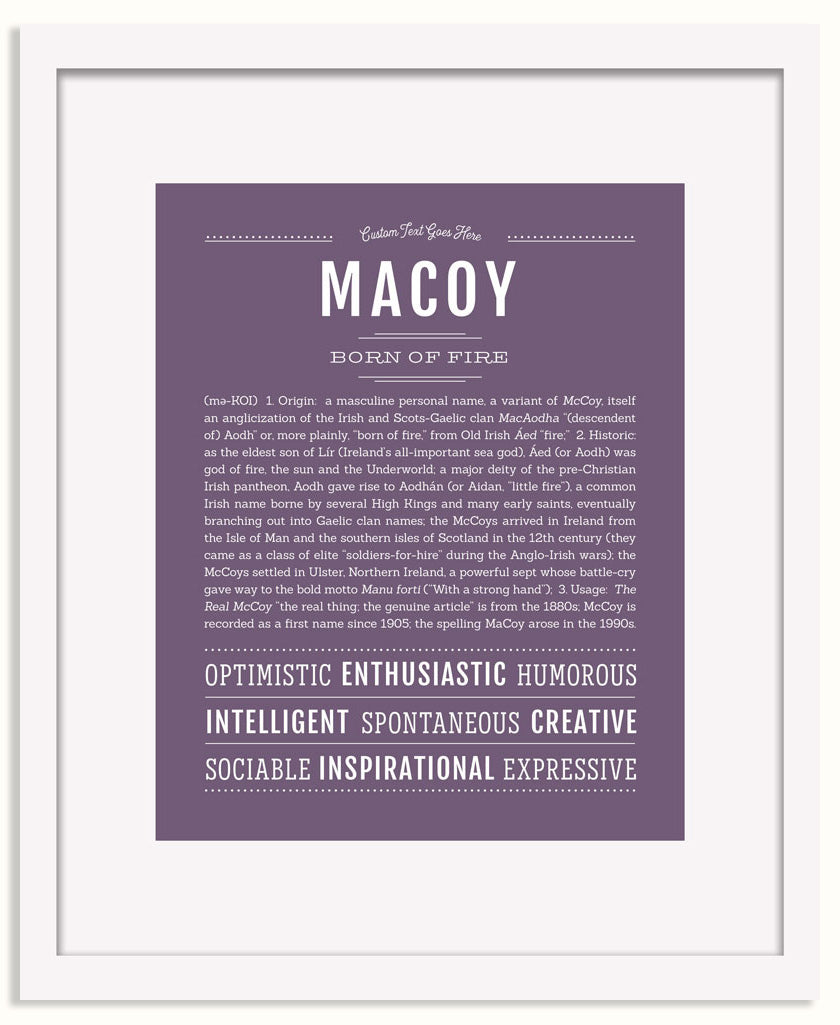 Frame Options | Deep Purple | White Frame, Matted