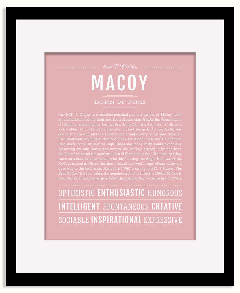 Frame Options | Dusty Rose | Black Frame, Matted